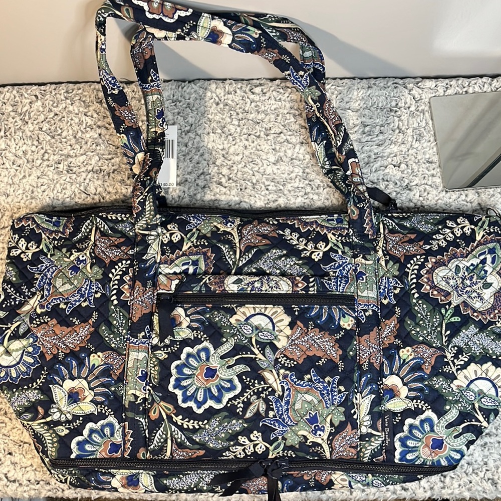 NWT Vera Bradley Deluxe Travel Tote - Java Camo Navy